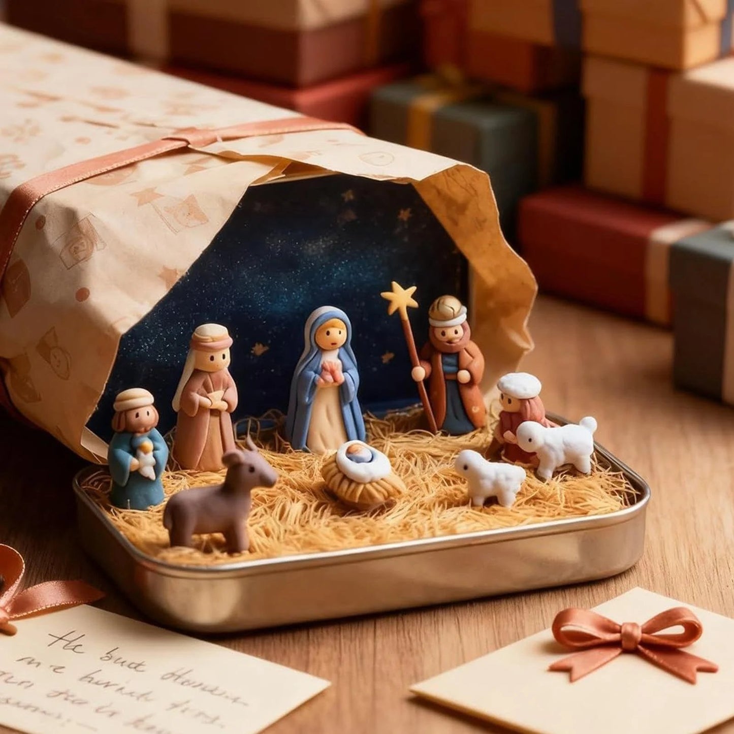 🔥Last Day 49% Off🎁Mini Christmas Nativity Set in a Tin Box--🎉