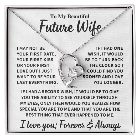 Future Wife Gift, "Best Thing That Ever Happened To me" Heart Necklace